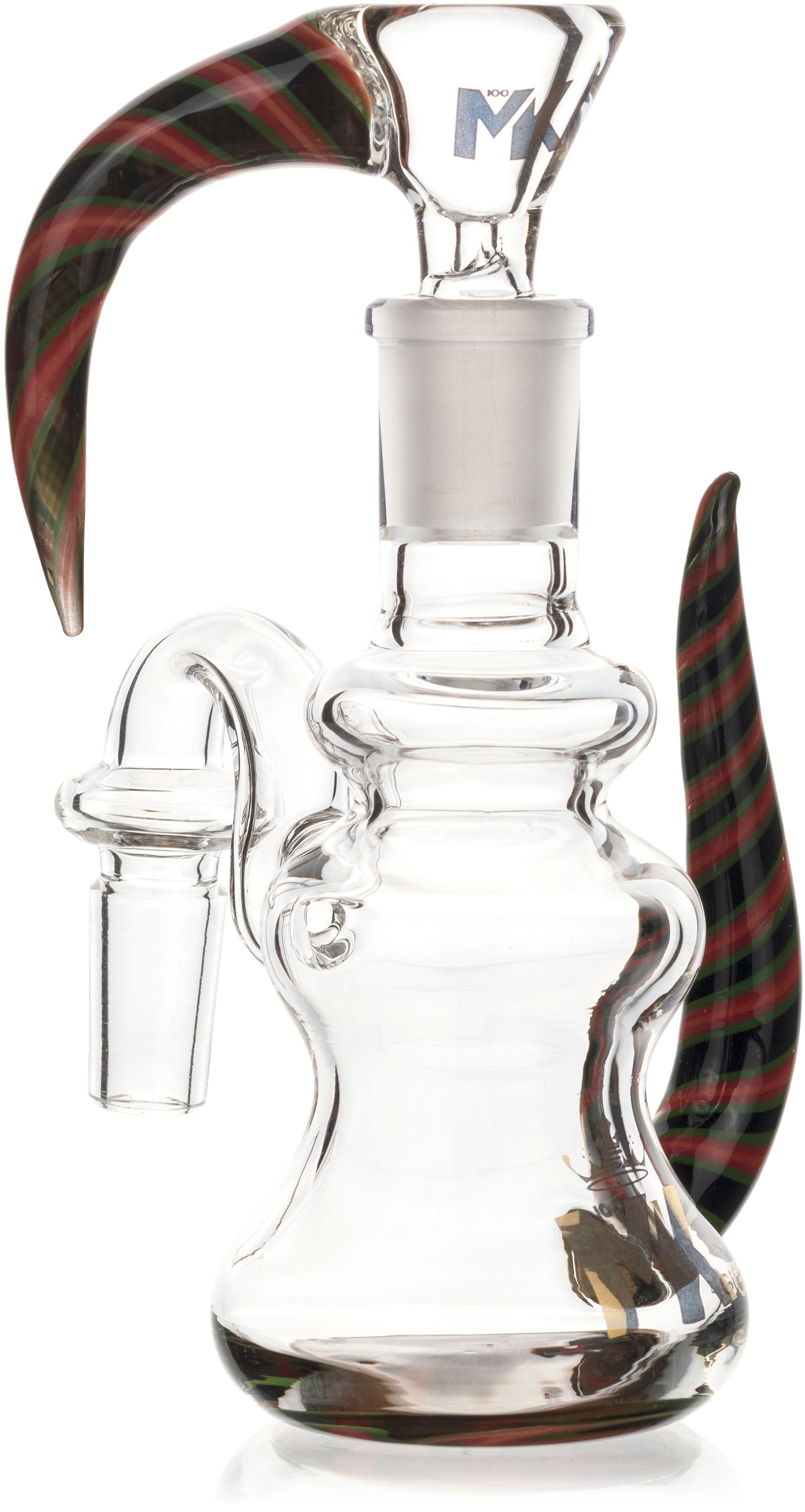 WigWag Dry Ash Catcher Set w/ 14mm Joint, 90˚ Angle, by MK100 Glass