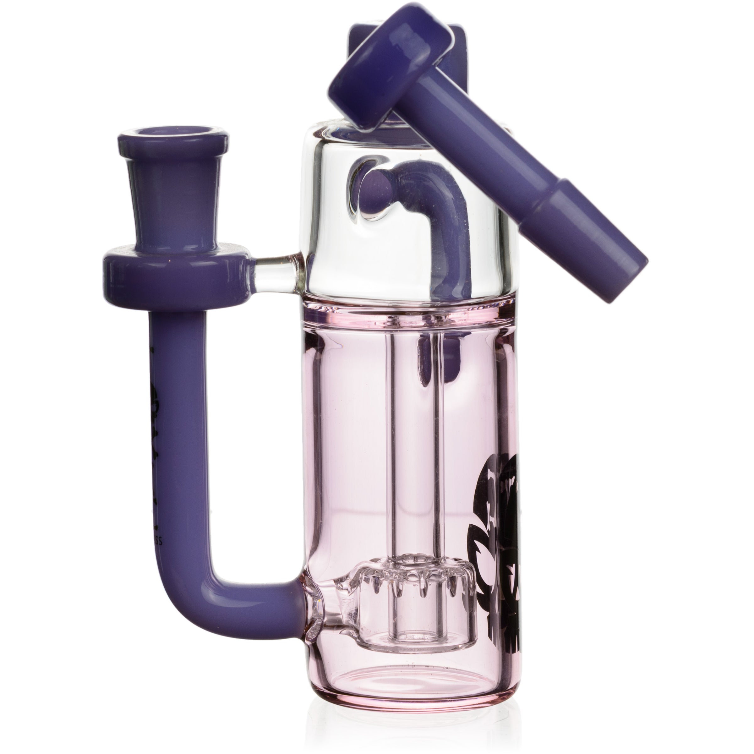 Color Tube Ash Catcher w/ 14mm Joint, 45˚ Angle, by Toxic Glass