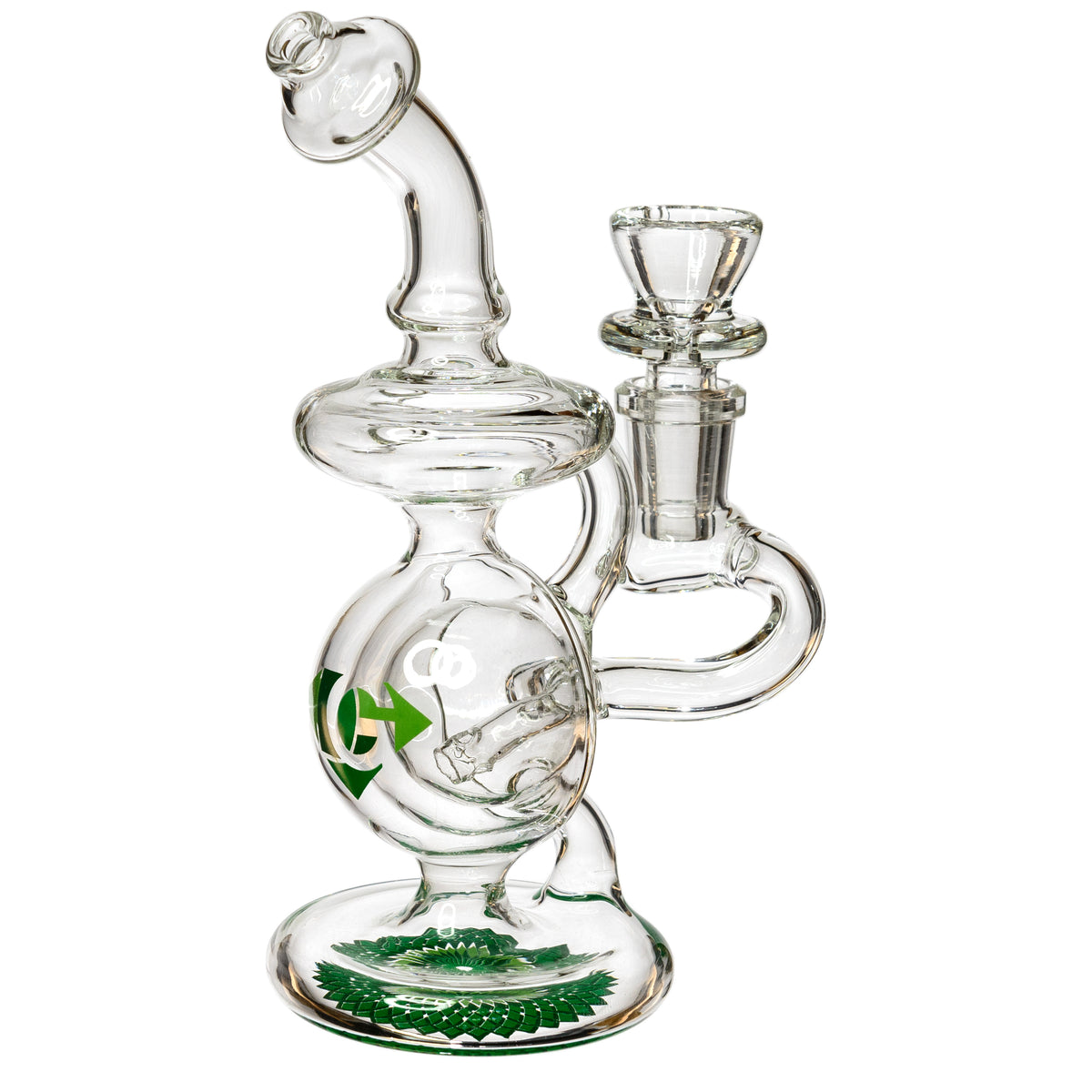 7" Orb Recycler Rig, by Diamond Glass (free banger included) - BKRY Inc.
