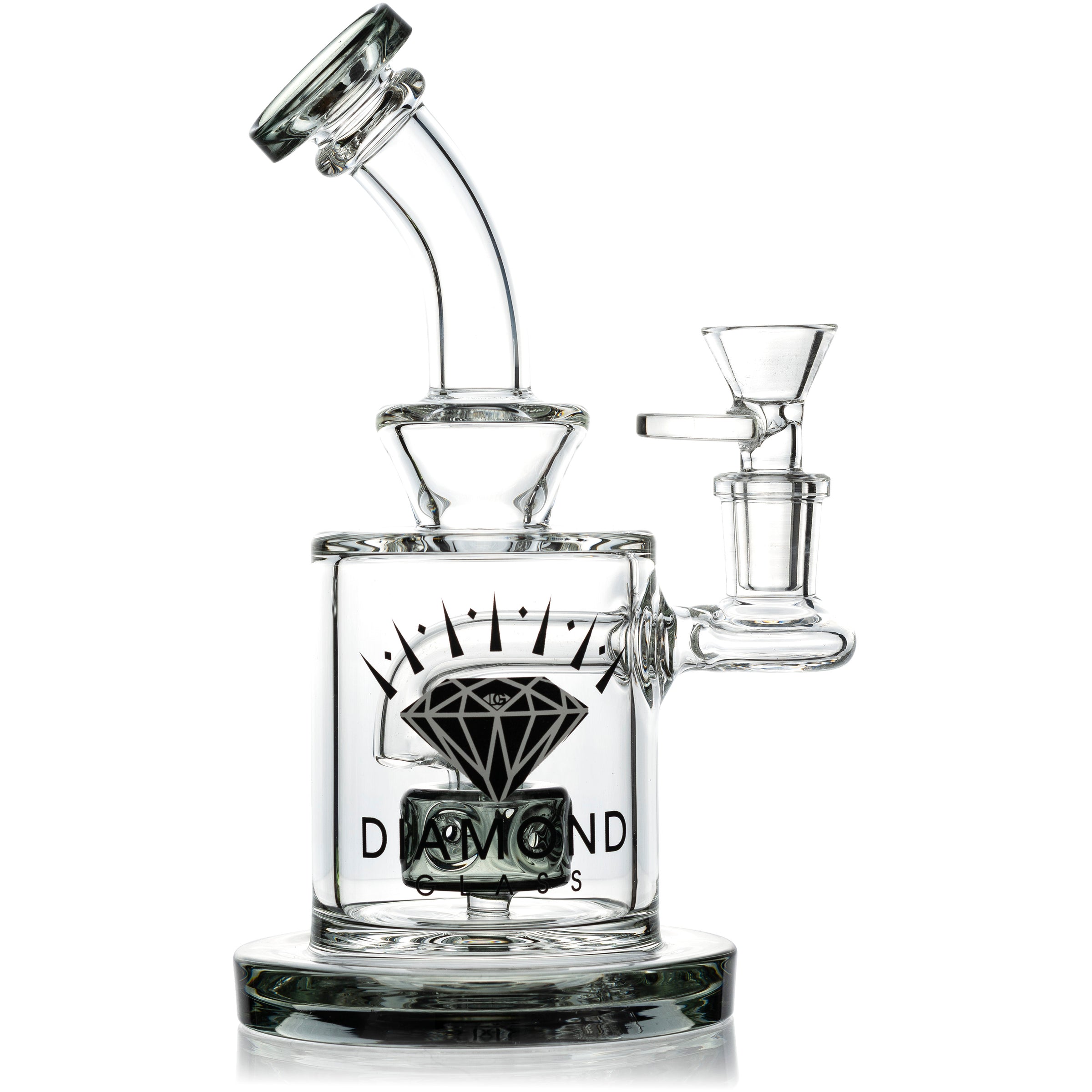 8" Swiss Showerhead Perc Rig, by Diamond Glass (free banger included)