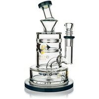 8" Heavy Base Crystal Cut Rig w/ Cyclone Perc, by Diamond Glass (free banger included) - BKRY Inc.