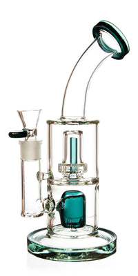 11" Rig w/ Showerhead + Hammer Perc, by Diamond Glass (free banger included) - Bat Kountry