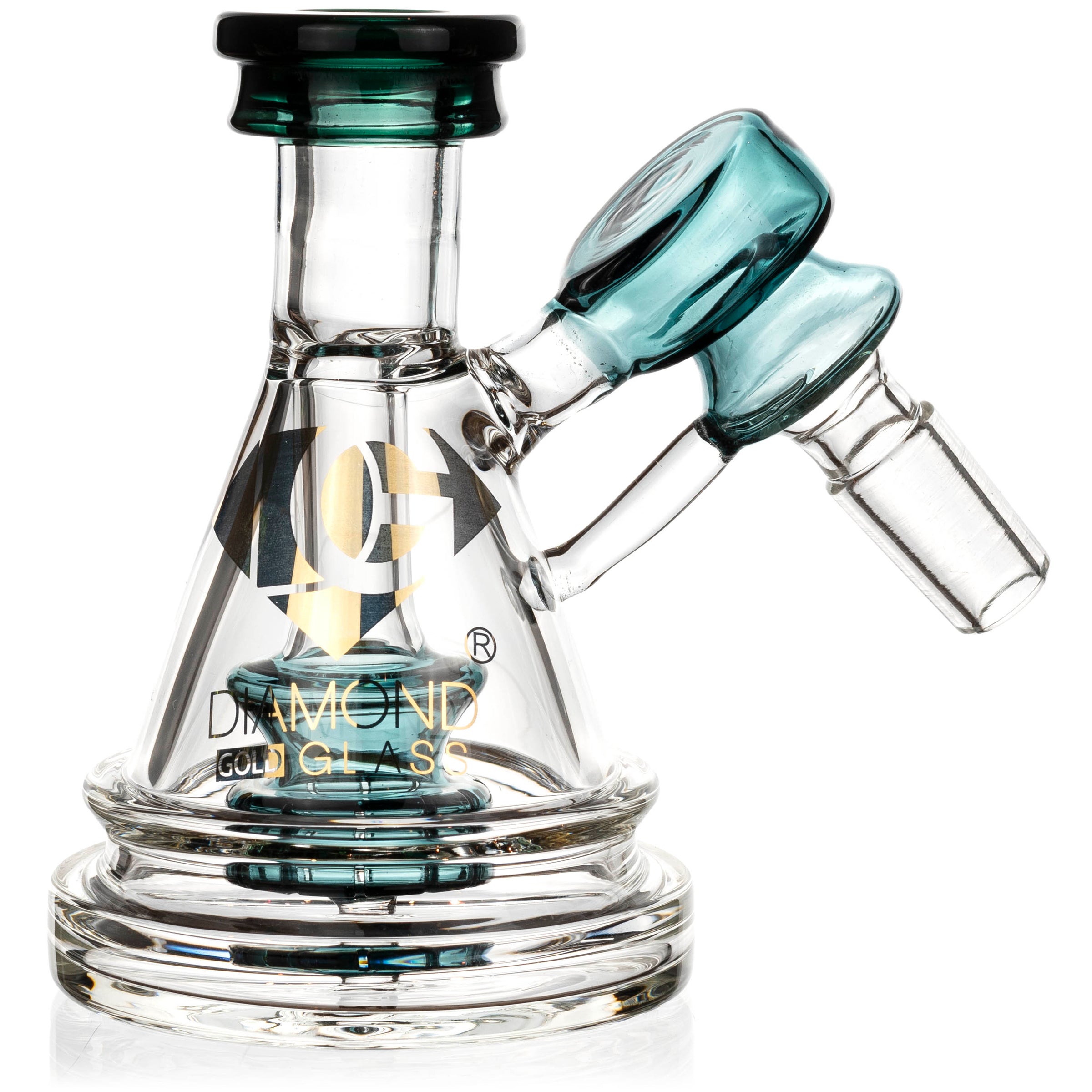 Pyramid Ash Catcher w/ 14mm Joint, 45˚ Angle, by Diamond Glass