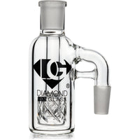 Ash Catcher w/ 14mm Joint, 90˚ Angle Reti Perc, by Diamond Glass