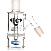 Ash Catcher w/ 18mm Joint, 45˚ Angle, Honeycomb to Showerhead, by Diamond Glass