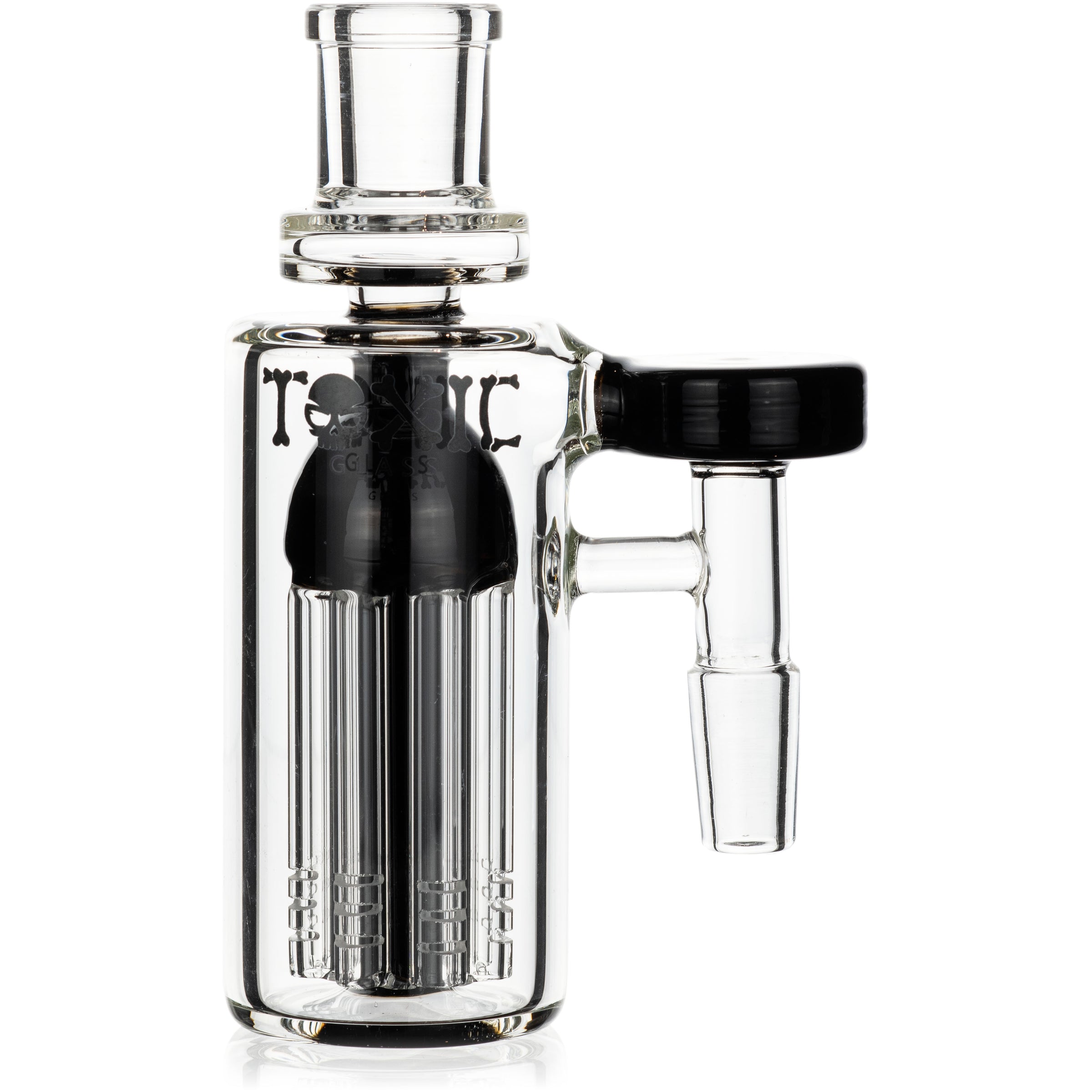 Multi-Arm Tree Perc Ash Catcher w/ 14mm Joint, 90˚ Angle, by Toxic Glass