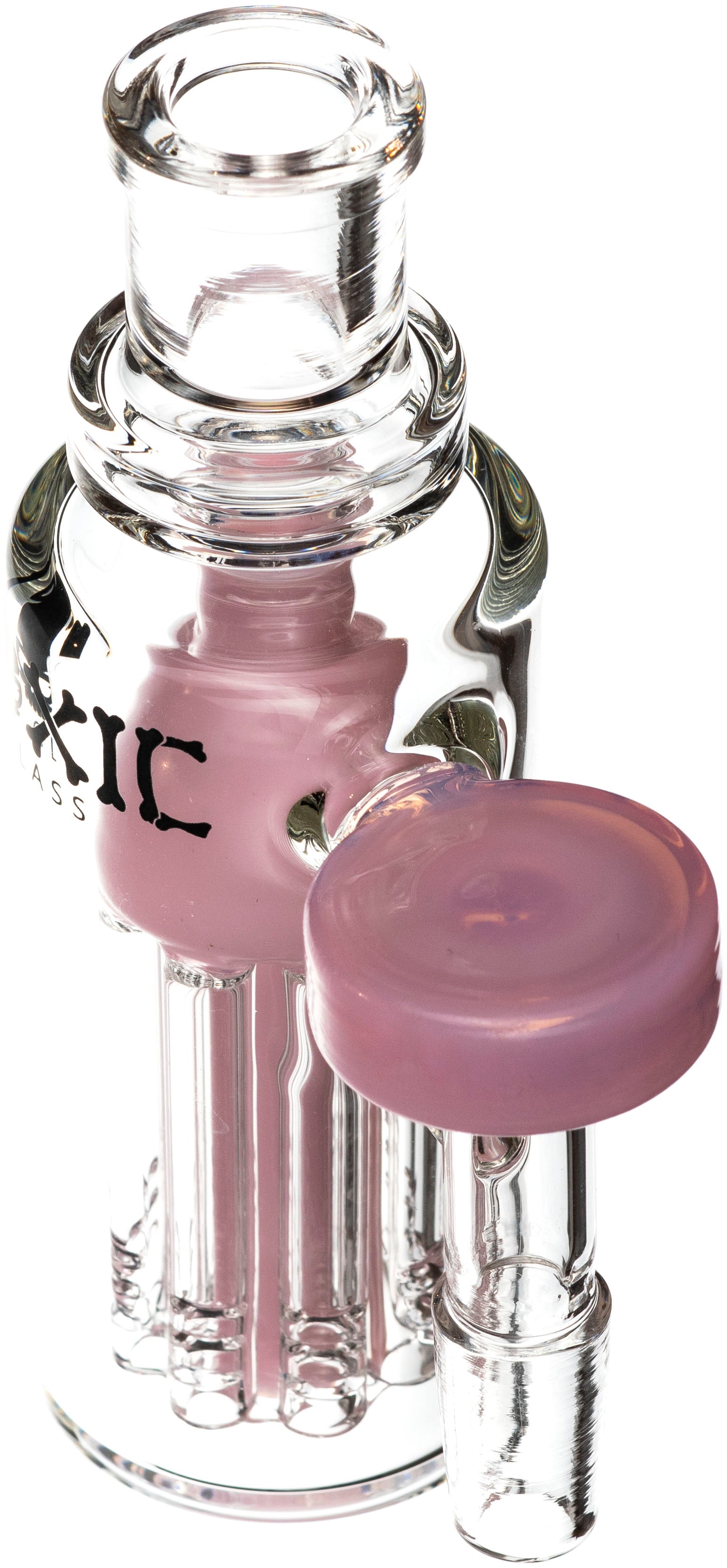 Multi-Arm Tree Perc Ash Catcher w/ 14mm Joint, 90˚ Angle, by Toxic Glass