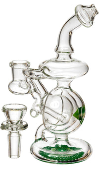 7" Orb Recycler Rig, by Diamond Glass (free banger included) - Bat Kountry