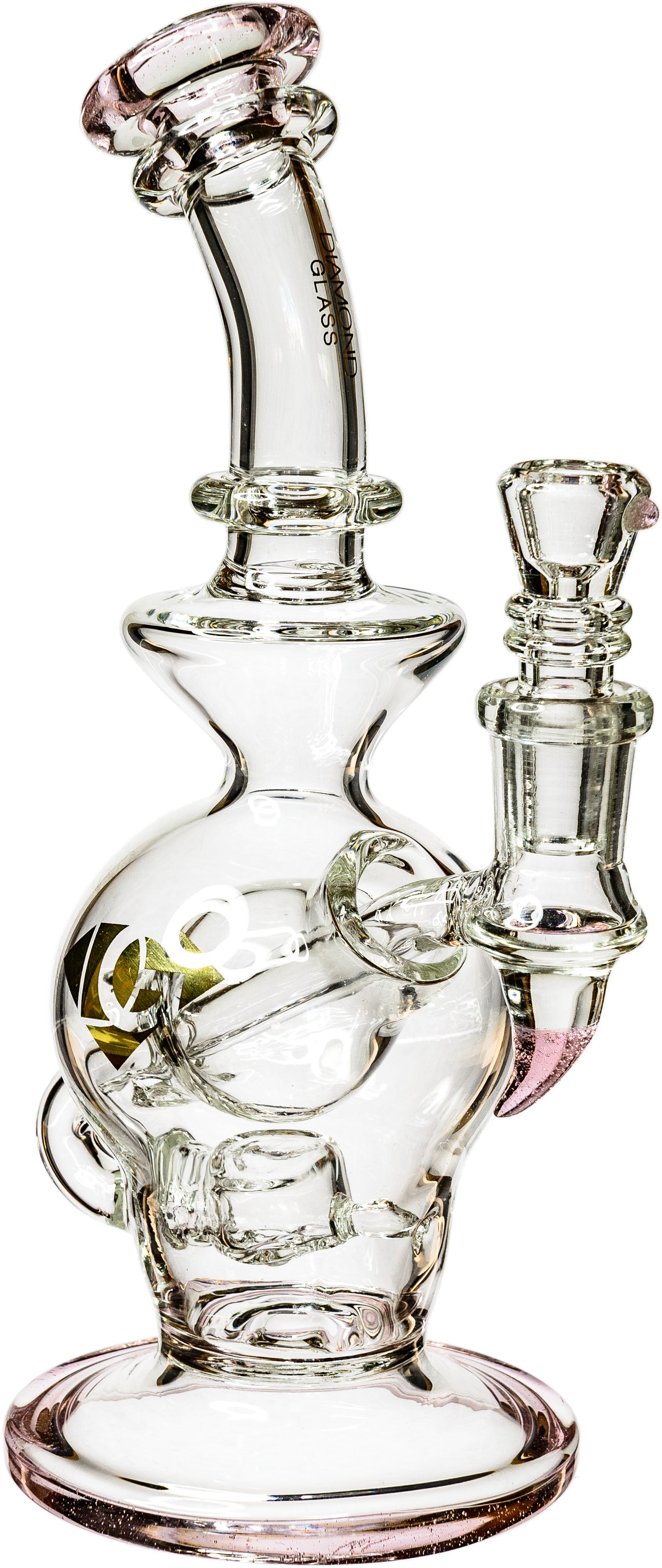 8" Bubble Recycler Rig, by Diamond Glass (free banger included) - Bat Kountry