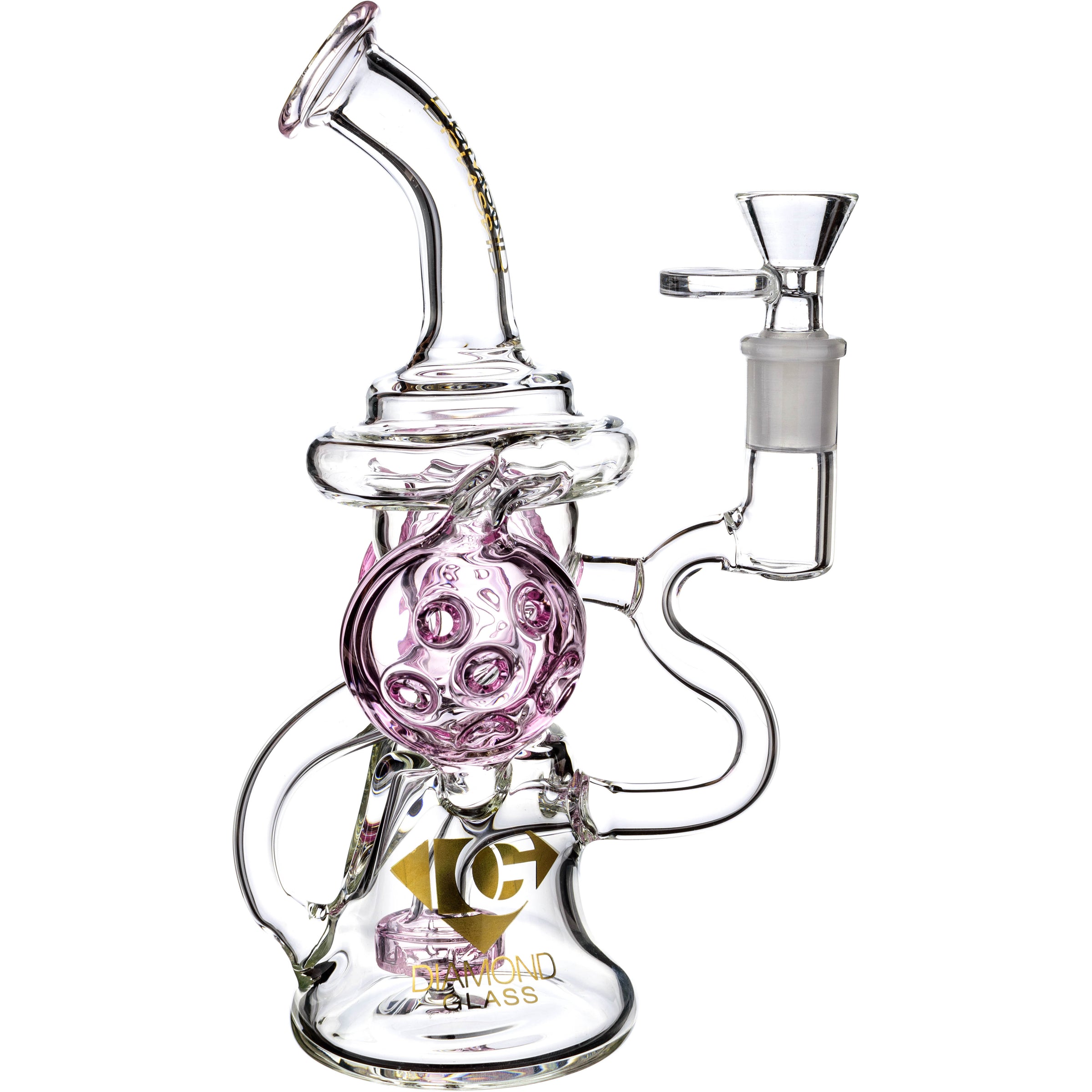 9" Rig w/ Headphones Swiss Recycler, by Diamond Glass (free banger included) - Bat Kountry