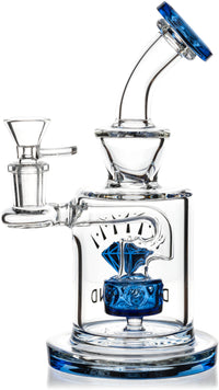 8" Swiss Showerhead Perc Rig, by Diamond Glass (free banger included)