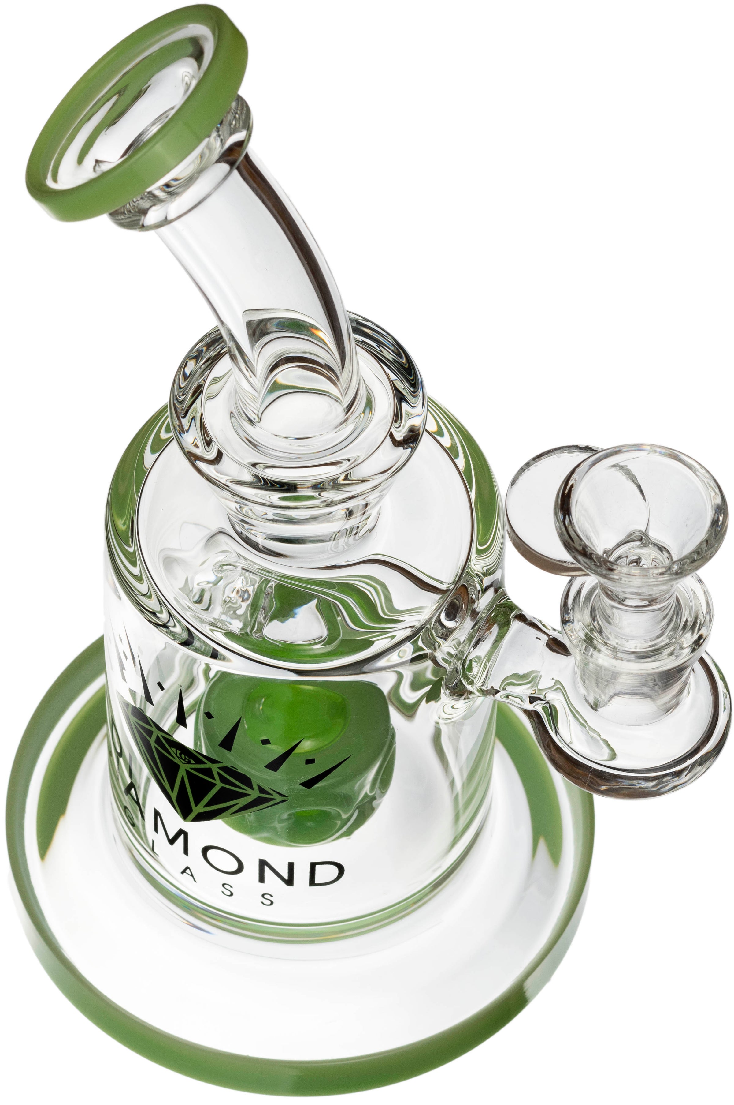 8" Swiss Showerhead Perc Rig, by Diamond Glass (free banger included)