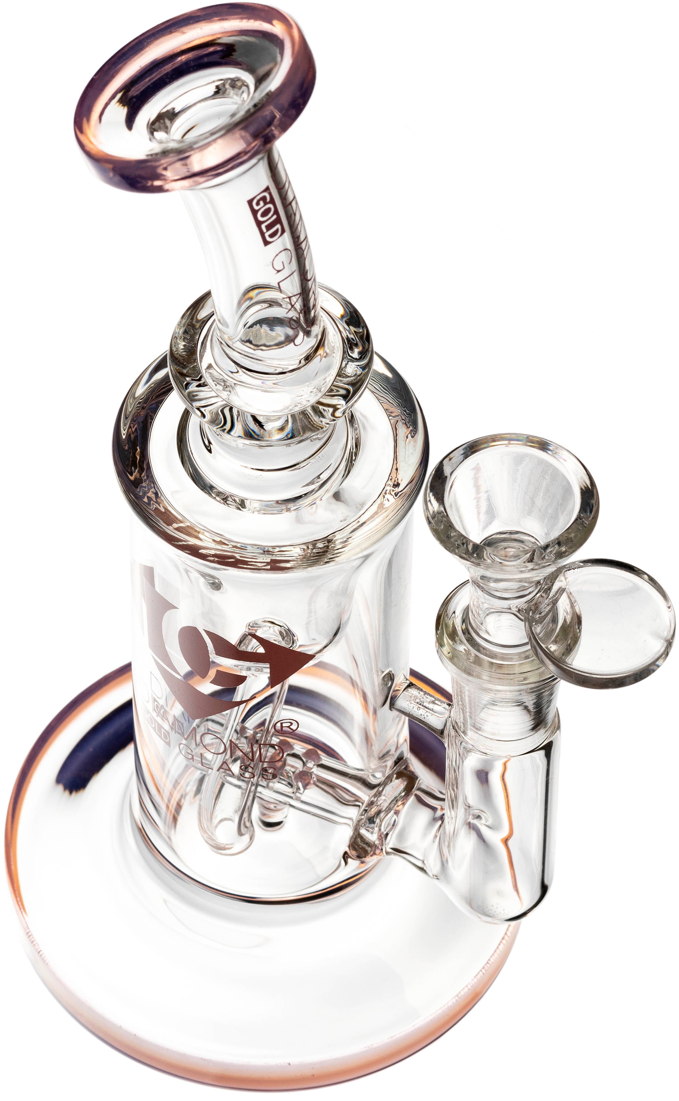 8" Incycler Cross Rig, by Diamond Glass (free banger included)