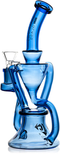 9” Full Color Recycler Rig, by Diamond Glass (free banger included)