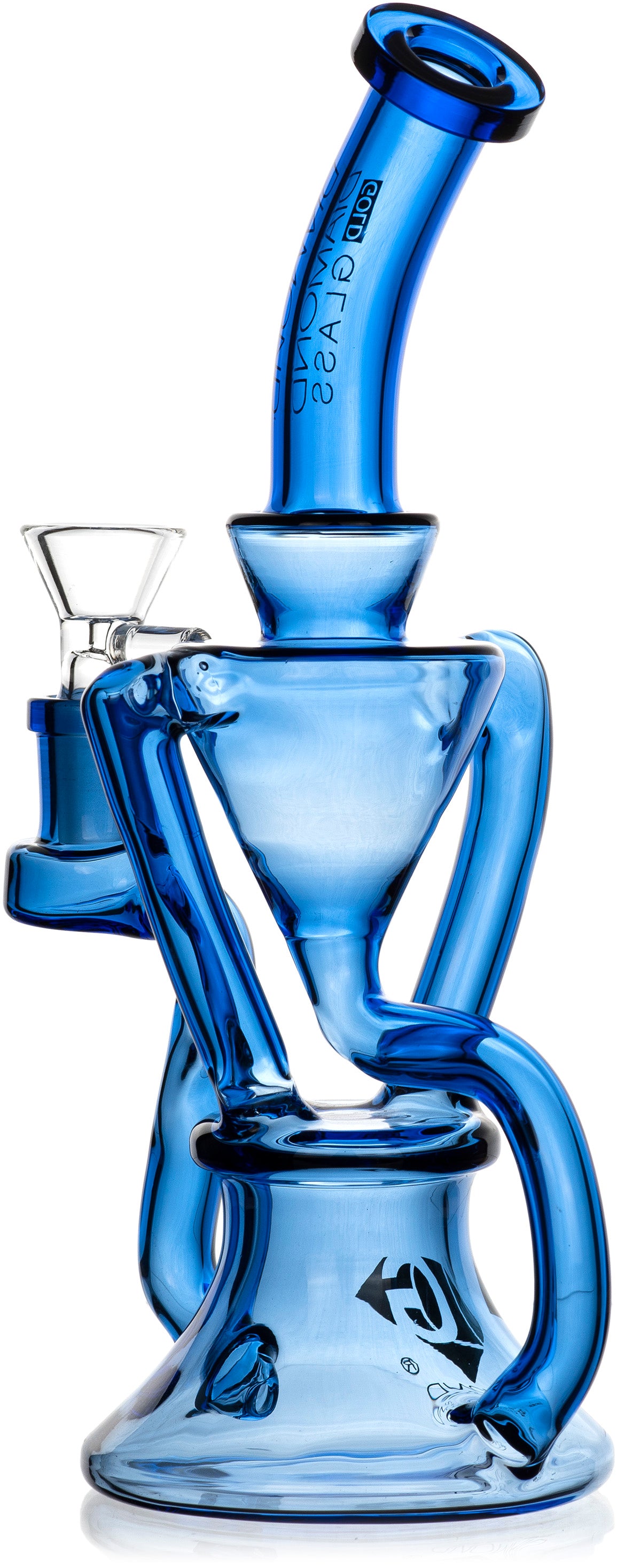 9” Full Color Recycler Rig, by Diamond Glass (free banger included)