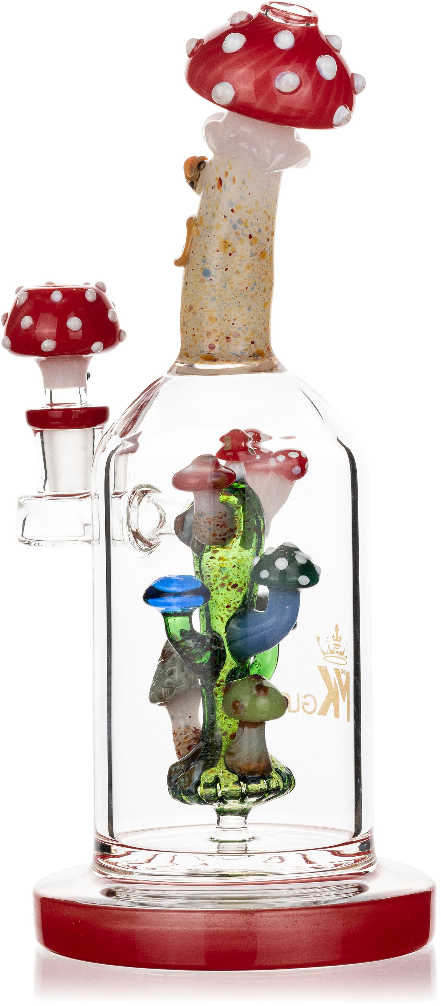 9" Magic Mushroom Rig, by MK100 Glass (free banger included)