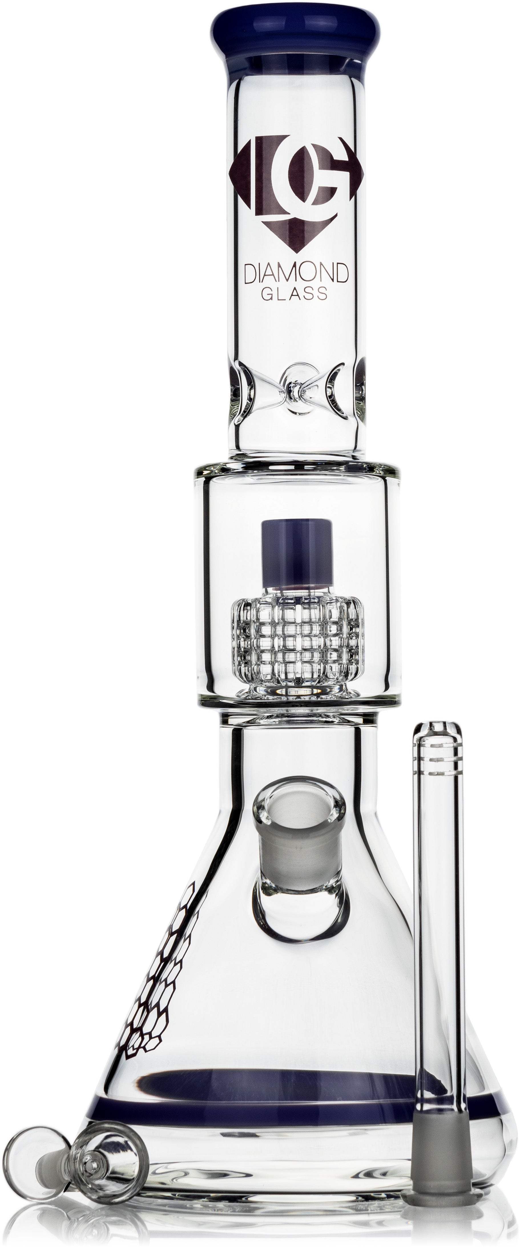 15" Matrix Showerhead Beaker Bong, by Diamond Glass - Bat Kountry