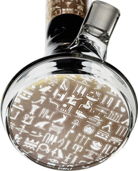 12" 7mm Beaker Bong with Egyptian Hieroglyphs Designs, by Diamond Glass - Bat Kountry