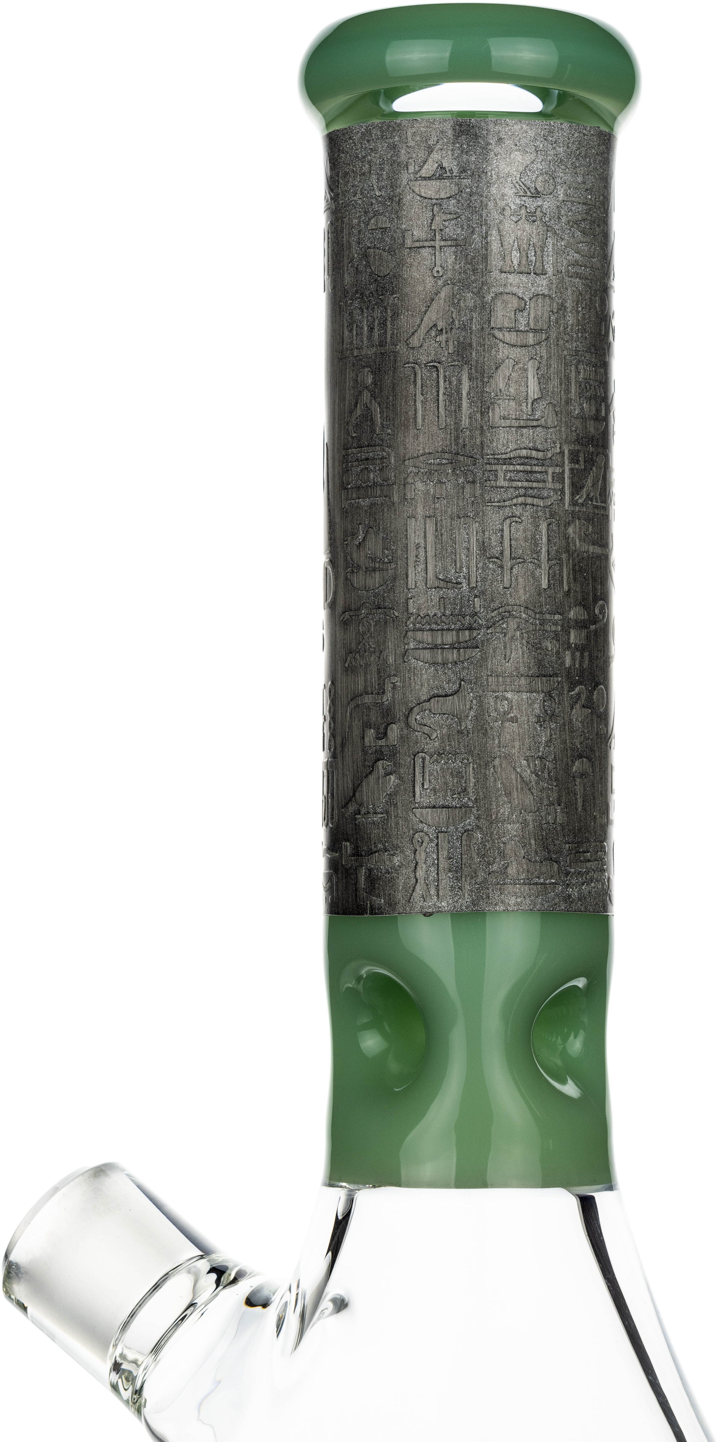 12" 7mm Beaker Bong with Egyptian Hieroglyphs Designs, by Diamond Glass - Bat Kountry