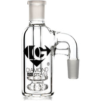 Ash Catcher w/ 14mm Joint, 90˚ Angle Double Showerhead Perc, by Diamond Glass