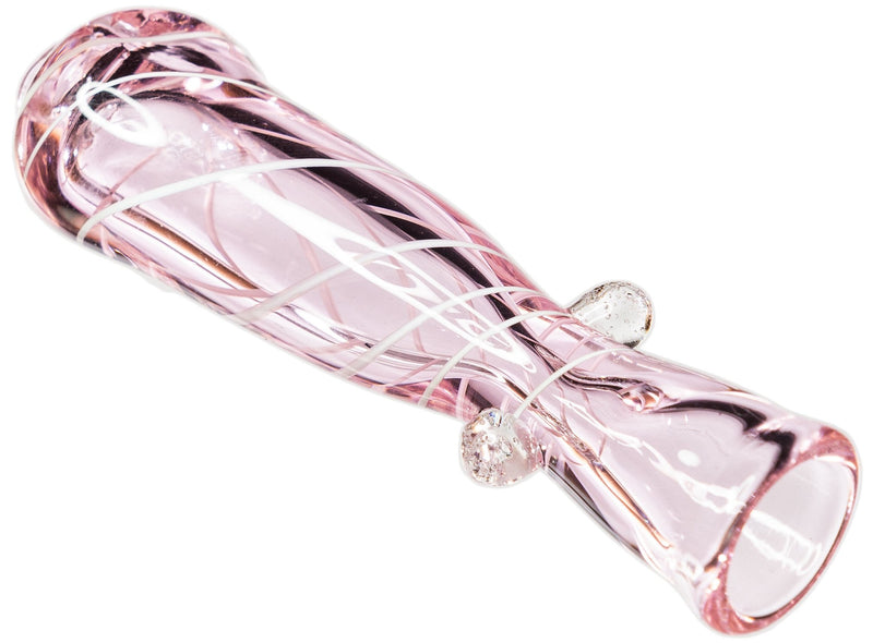 Pink Bow Glass Chillum - Bat Kountry