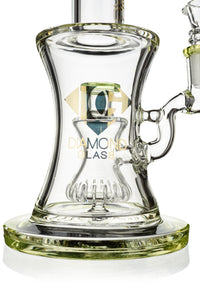 8" Hourglass Rig w/ Showerhead Perc, by Diamond Glass (free banger included) - Bat Kountry