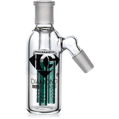 Ash Catcher w/ 14mm Joint, 45˚ Angle 3 Arm Tree Perc, by Diamond Glass - BKRY Inc.