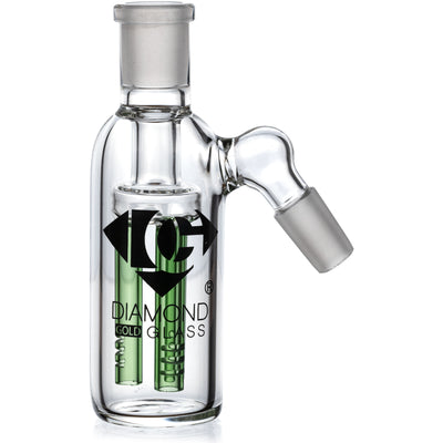 Ash Catcher w/ 14mm Joint, 45˚ Angle 3 Arm Tree Perc, by Diamond Glass - BKRY Inc.