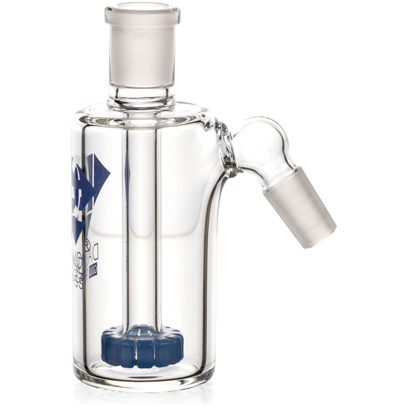 Ash Catcher w/ 14mm Joint, 45˚ Angle, Showerhead Perc, by Diamond Glass