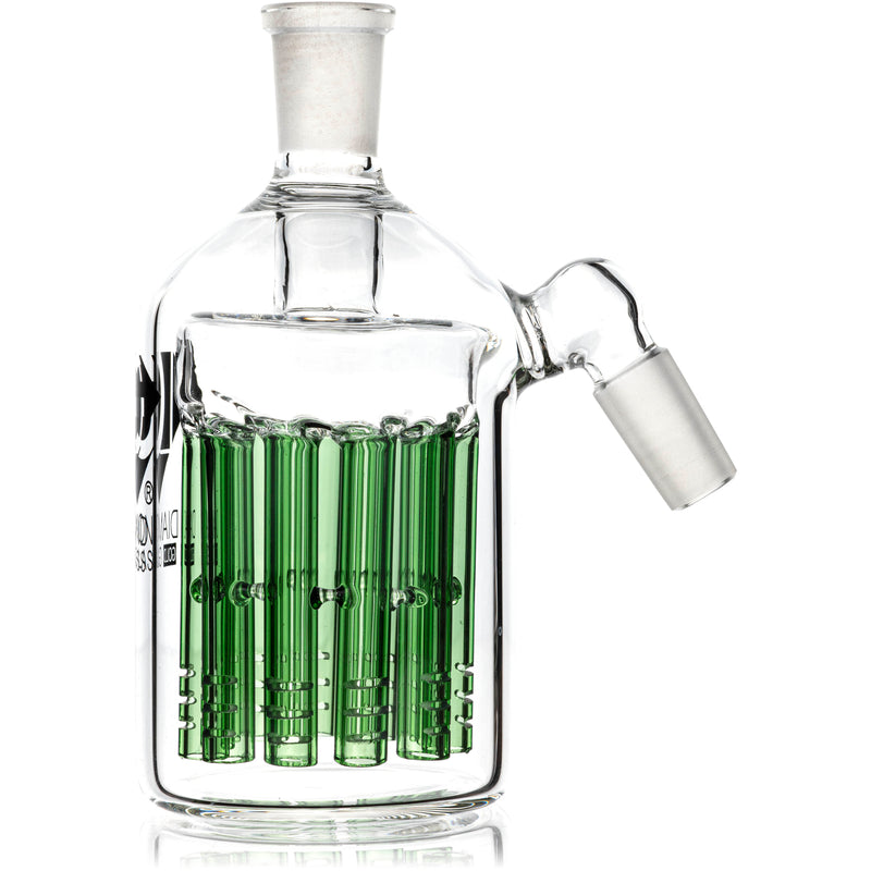 11 Arm Tree Perc Ash Catcher w/ 14mm Joint, 45˚ Angle, by Diamond Glass