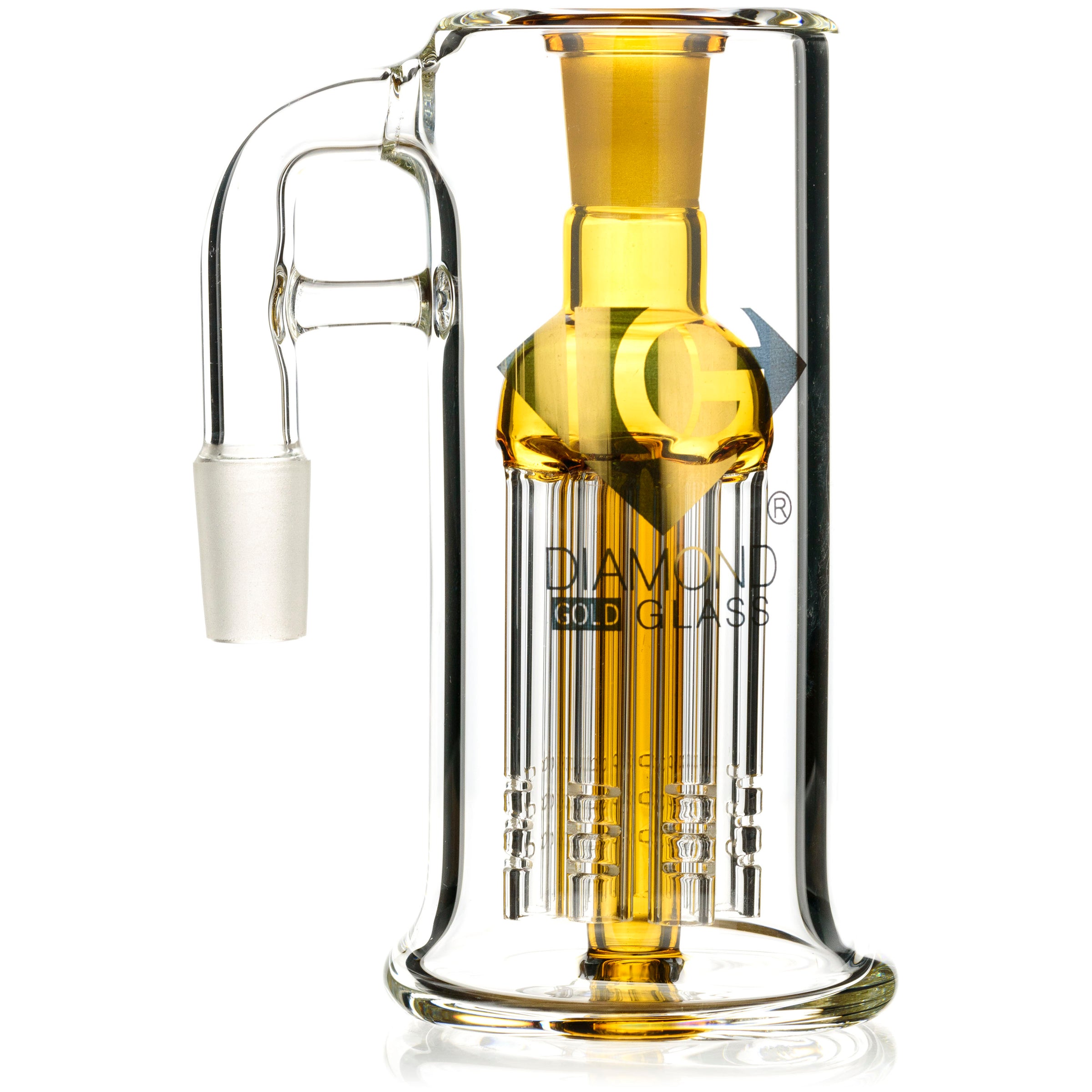 8 Arm Ash Catcher w/ 14mm Joint, 90˚ Angle, by Diamond Glass