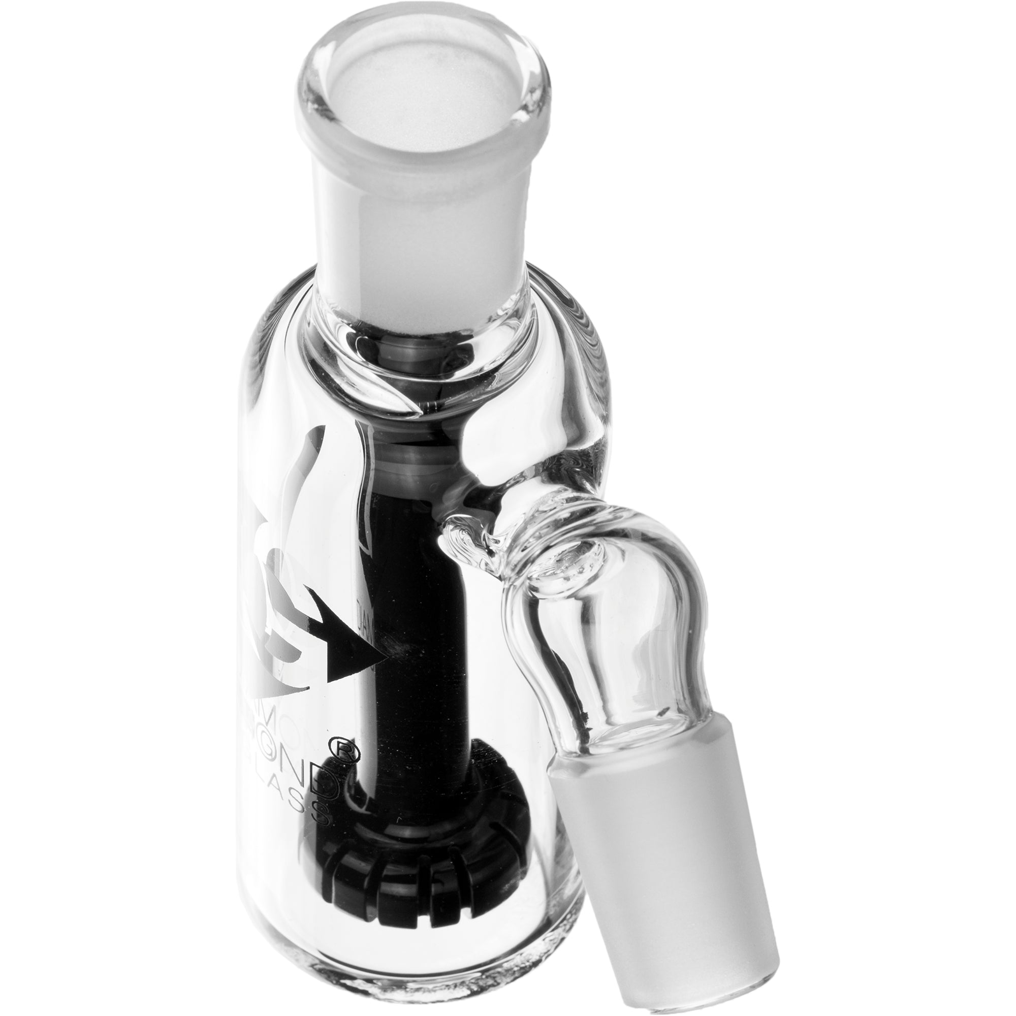 Ash Catcher w/ 18mm Joint, 45˚ Angle with Showerhead Perc, by Diamond Glass