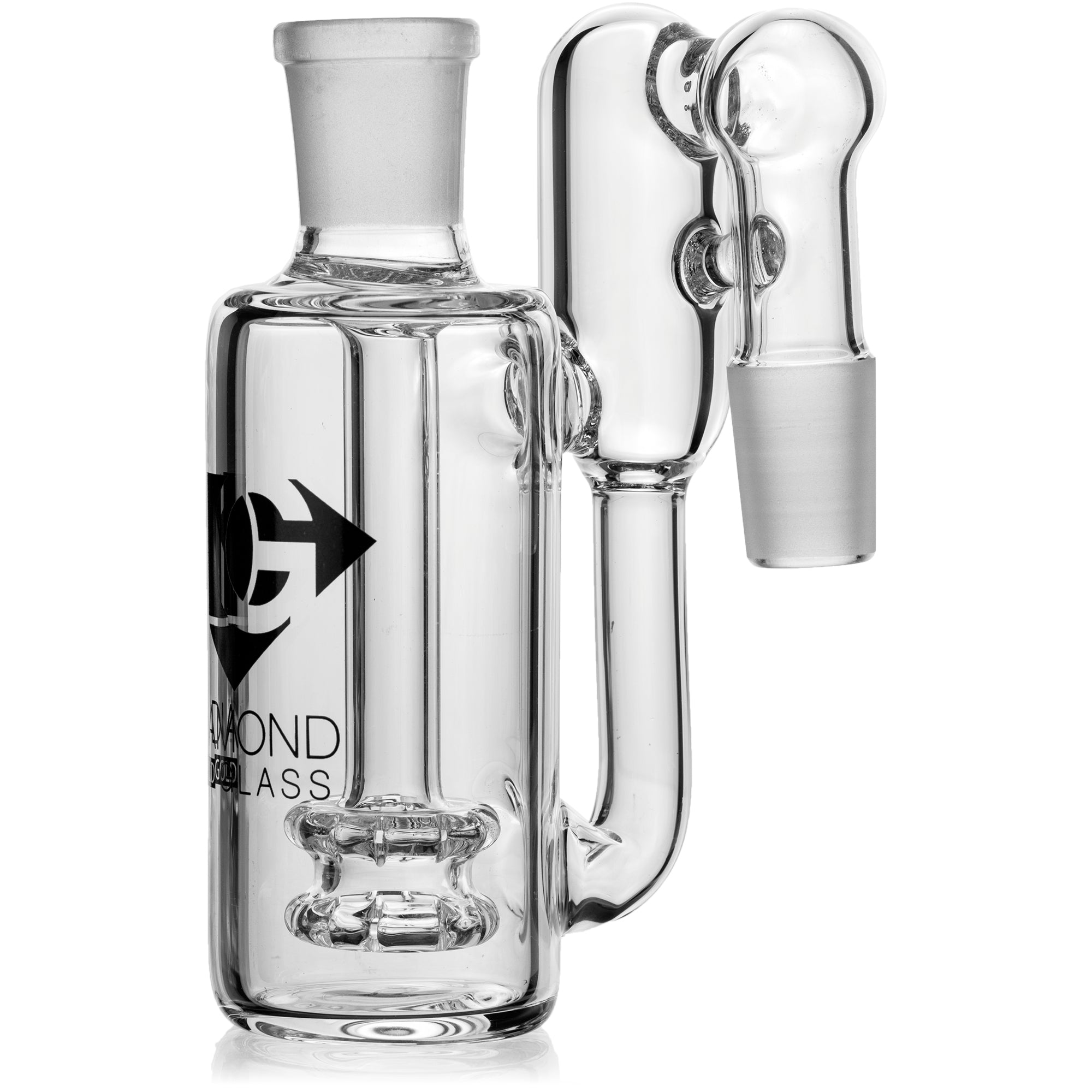 Ash Catcher w/ 18mm Joint, 90˚ Angle, Recycler Double Showerhead by Diamond Glass