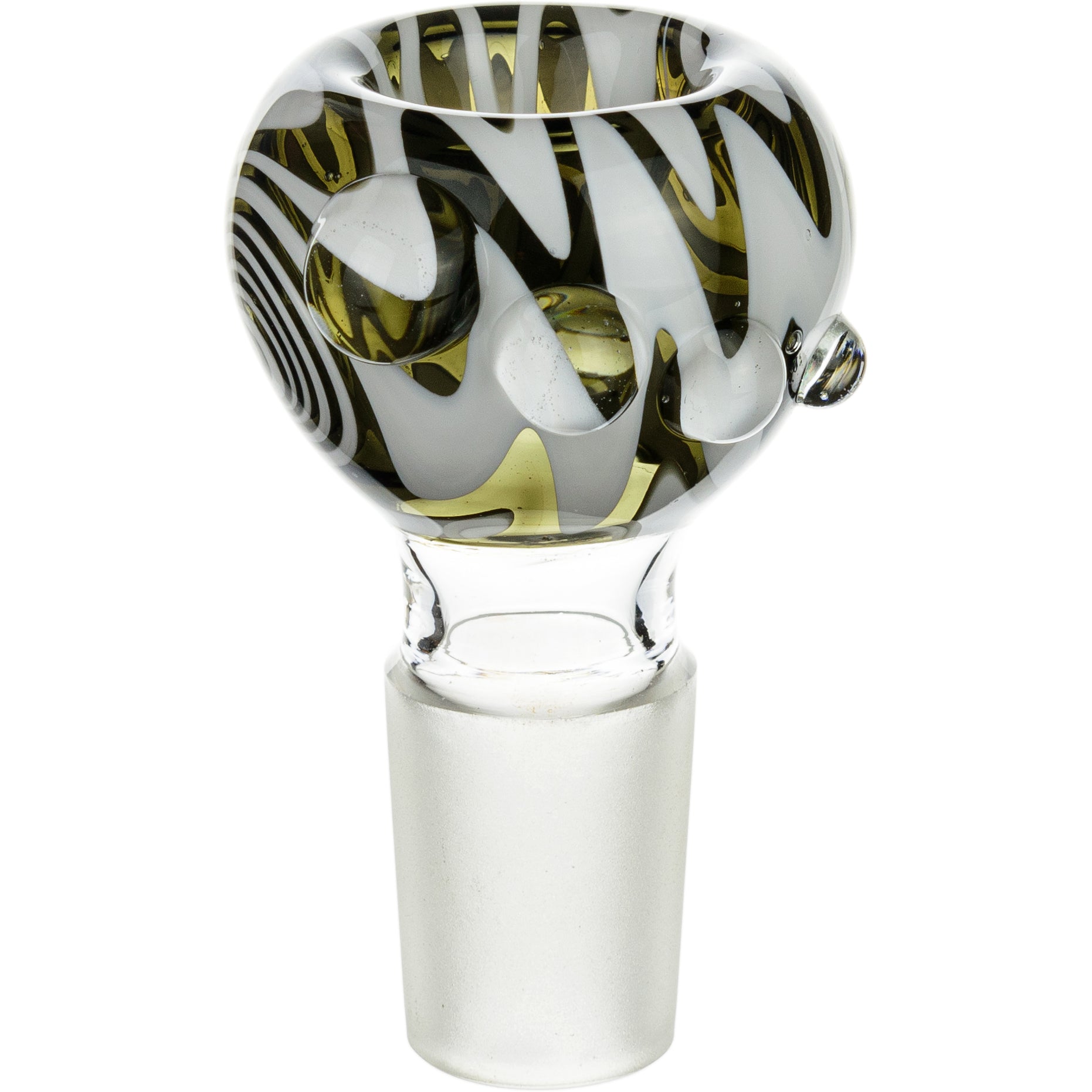 18mm Hypnotic Black/White Wigwag Reversal Male Bowl - BKRY Inc.