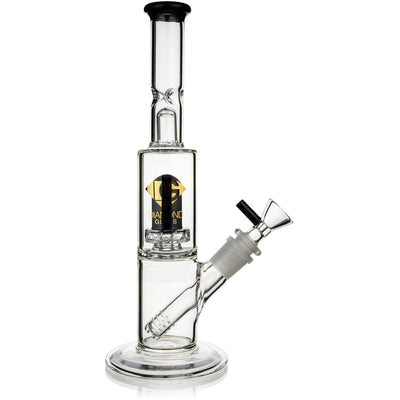 11" Straight Tube Skinny Neck Bong w/ Showerhead UFO Perc + Splashguard, by Diamond Glass - BKRY Inc.