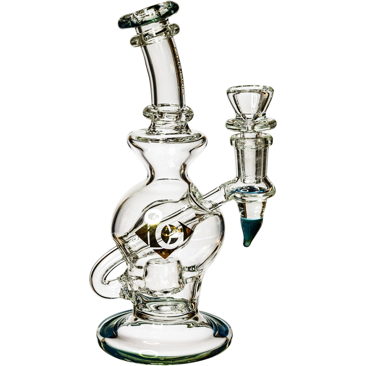 8" Bubble Recycler Rig, by Diamond Glass (free banger included) - BKRY Inc.