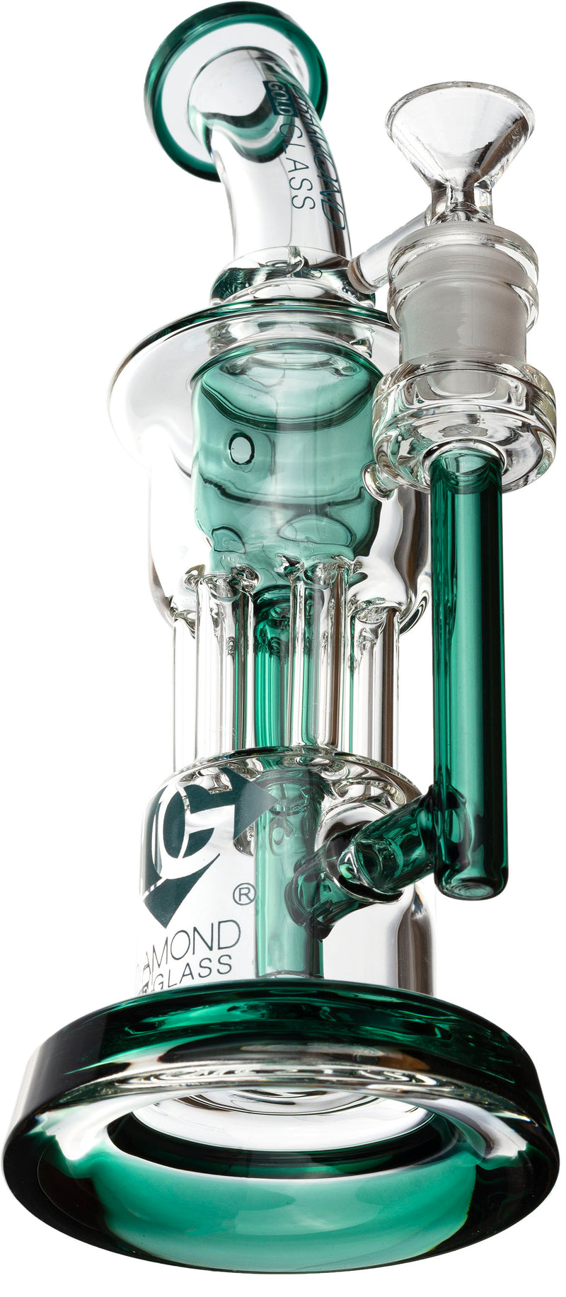 Percolating Ring 9” Pillar Percolator Rig, by Diamond Glass (free banger included ...