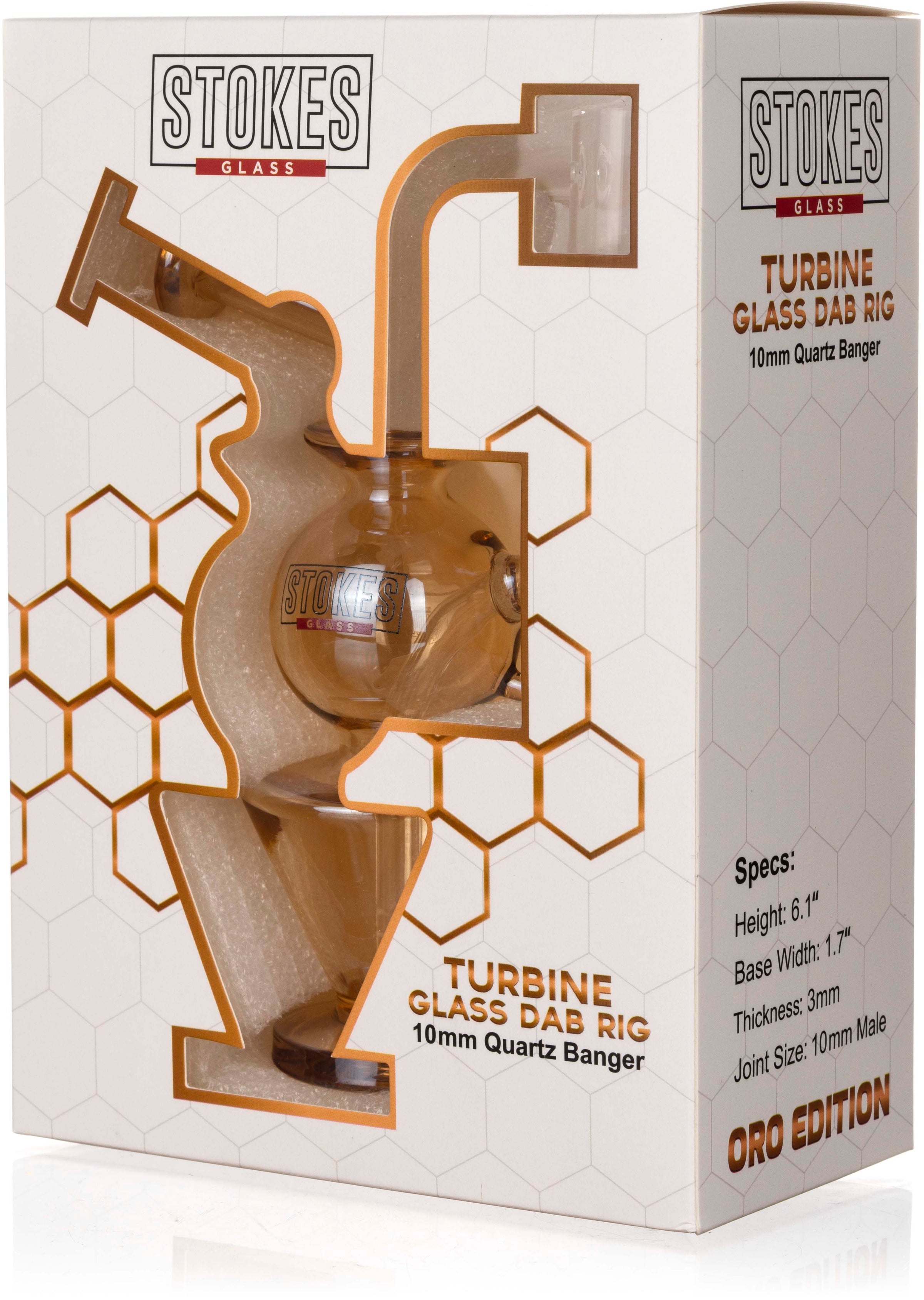 6" Turbine Dab Rig, by Stokes Glass (free banger included)