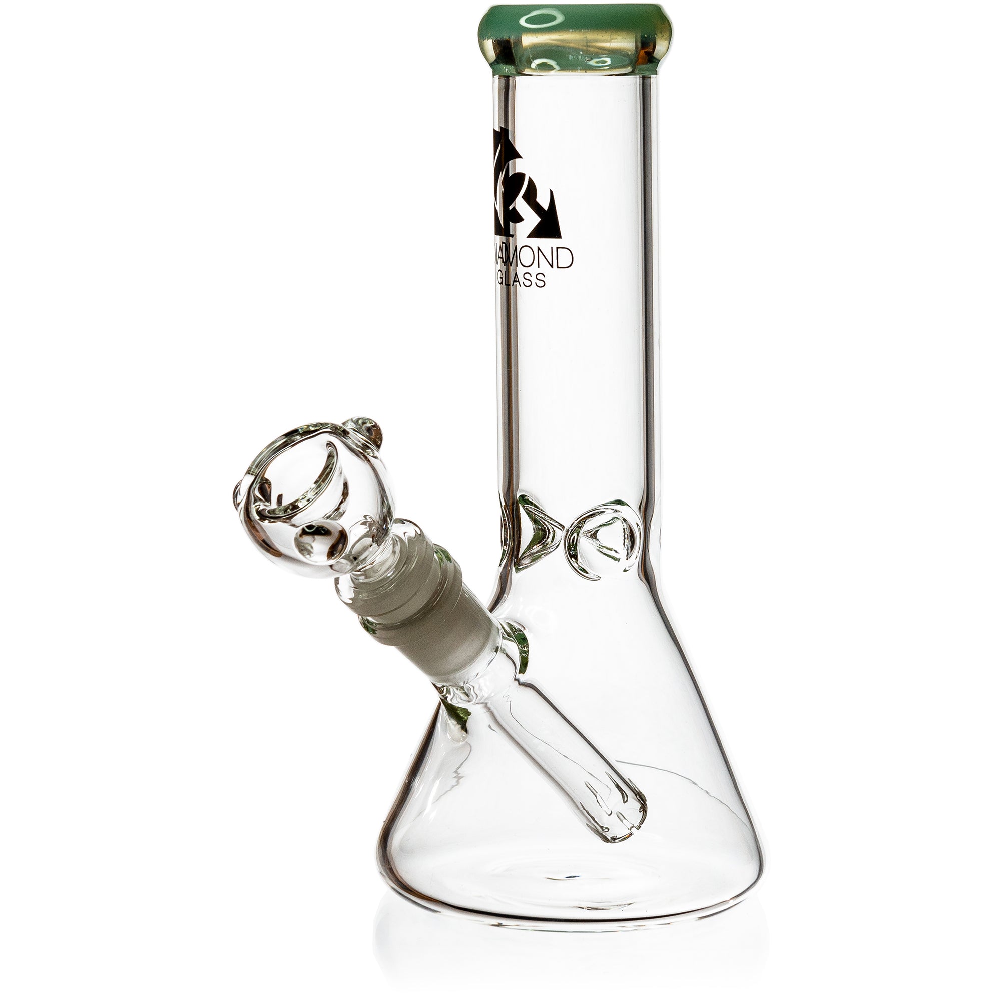 8" Mini Ice Pinch Beaker Water Pipe | Diamond Glass