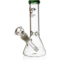 8" Mini Ice Pinch Beaker Water Pipe | Diamond Glass