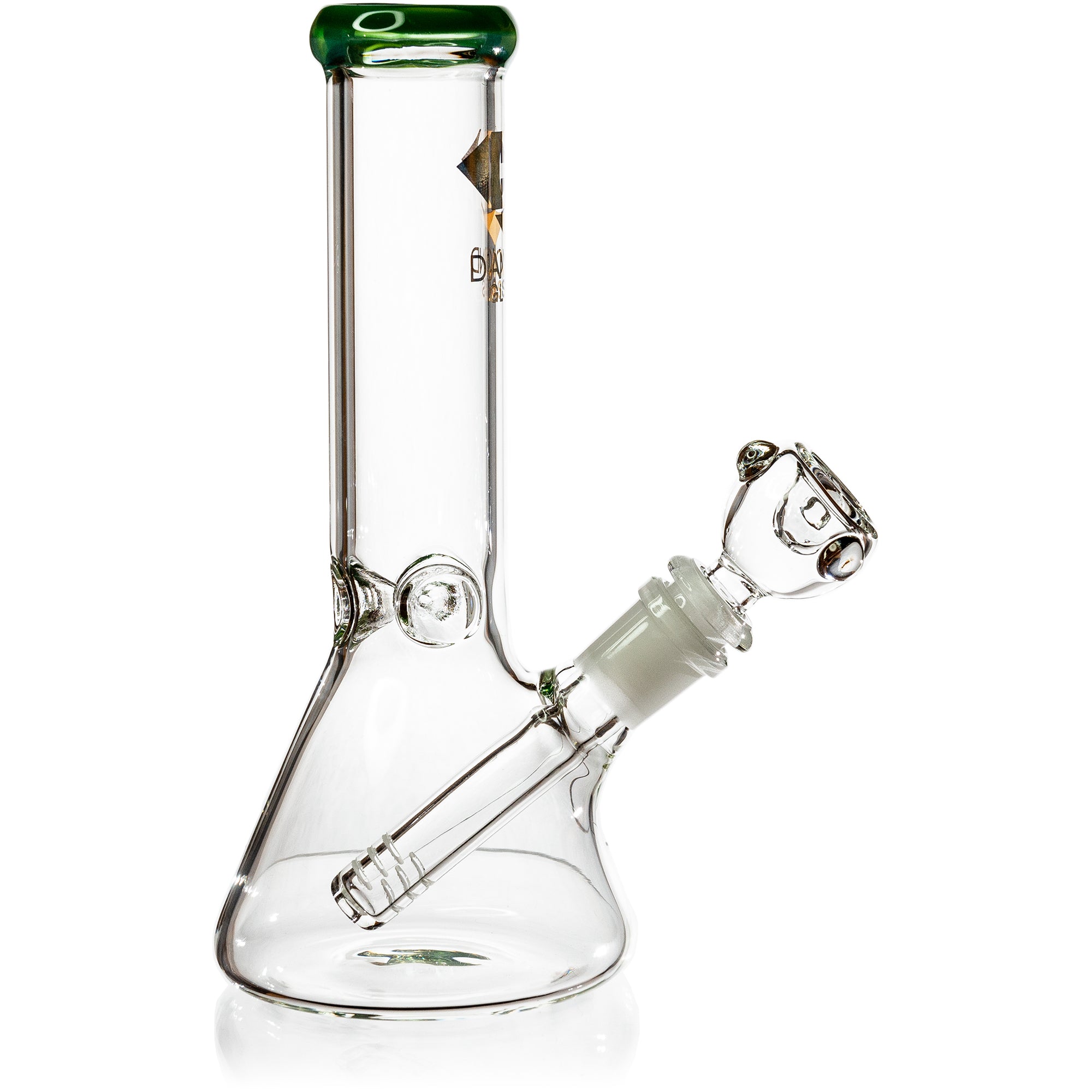8" Mini Ice Pinch Beaker Water Pipe | Diamond Glass