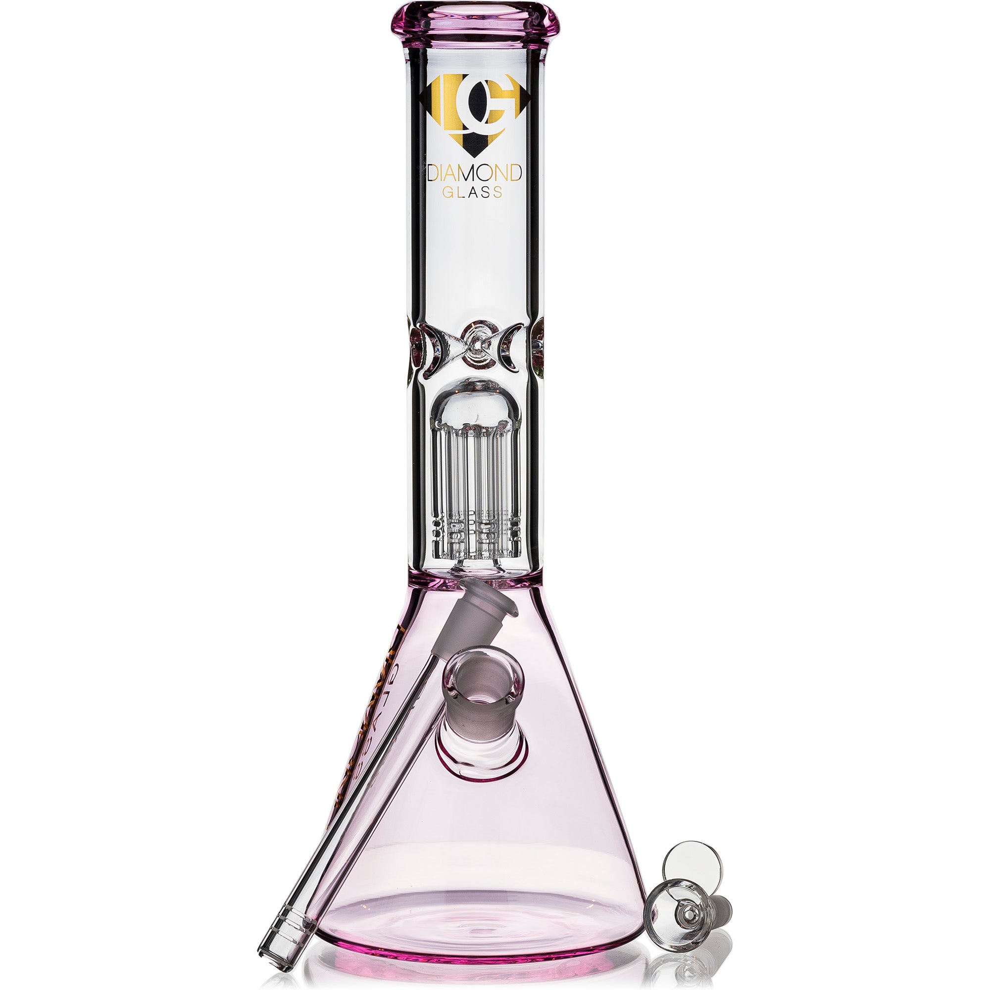 14" Tree Perc Single Chamber Beaker Bong, by Diamond Glass