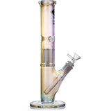 12" Iridescent Straight Tube Bong, by Diamond Glass