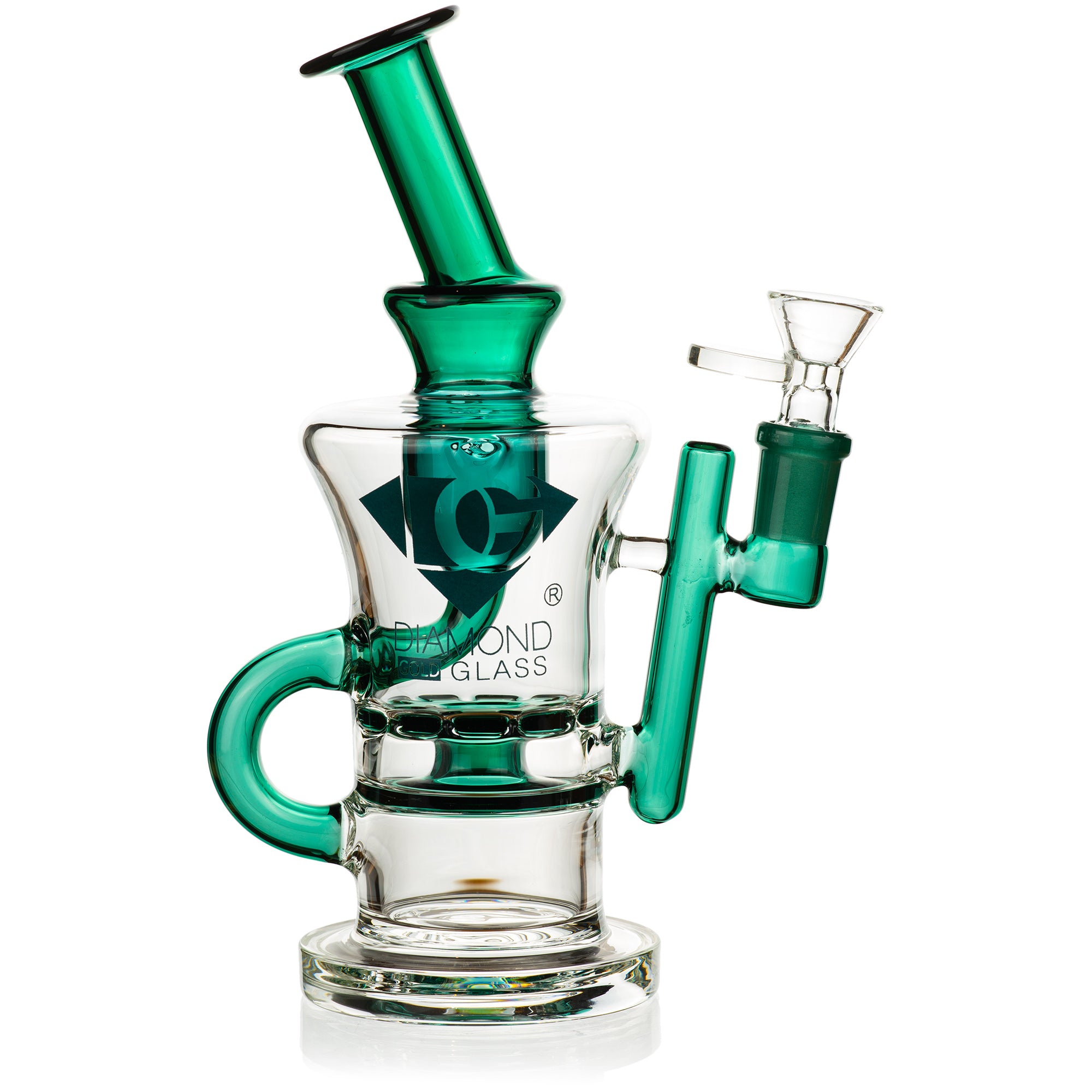 7” Ratchet Incycler Rig, by Diamond Glass (free banger included)