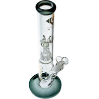 14" Straight Tube Matrix Perc Bong, by Diamond Glass
