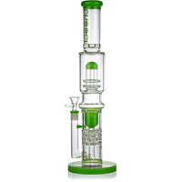 16" Double Honeycomb Ratchet Perc Bong, by Cheech Glass
