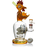 12" Chicken and Egg Bong, by Cheech Glass