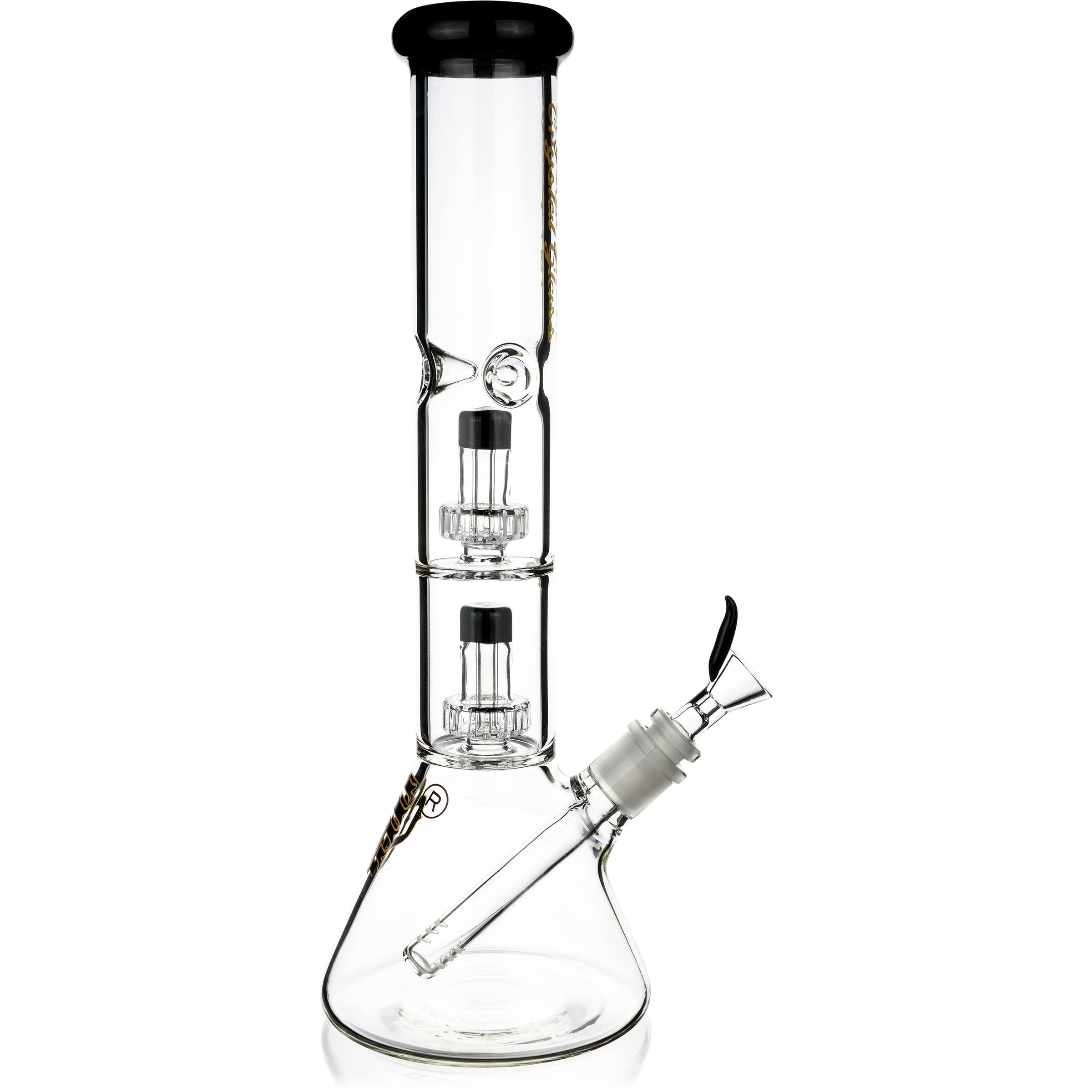 14" Beaker Bong w/ Double Showerhead Perc, by Crystal Glass - BKRY Inc.