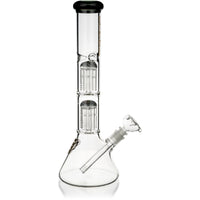 15" Beaker Bong w/ Double Reversal Tree Perc, by Crystal Glass - BKRY Inc.