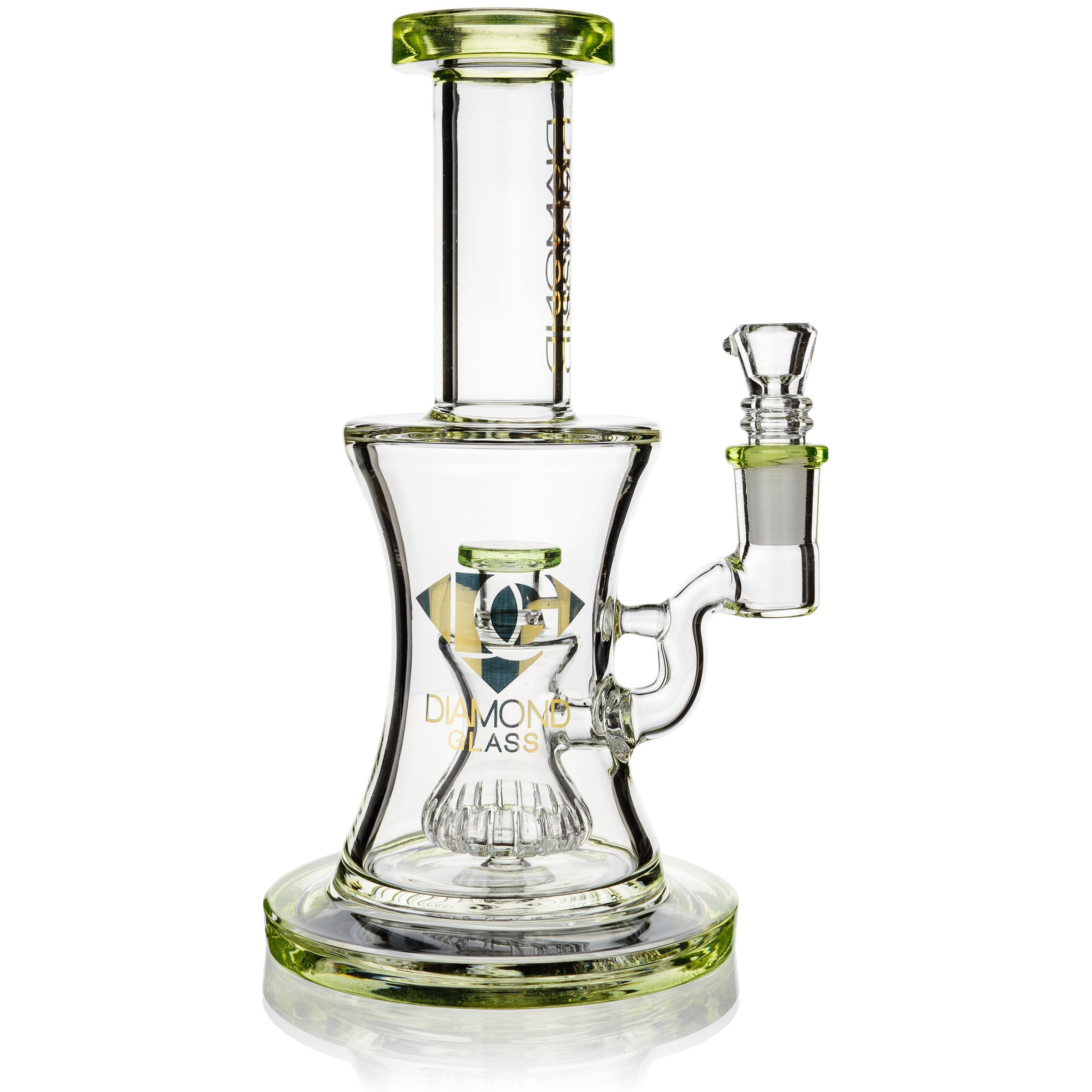 8" Hourglass Rig w/ Showerhead Perc, by Diamond Glass (free banger included) - BKRY Inc.